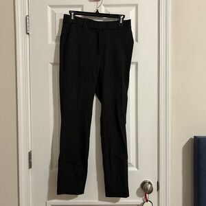 H&M Trousers Charcoal Dark Gray Mid Rise Flat Front Tapered Dress Pants Womens 6